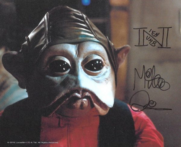 Mike Quinn Signed Nien Nunb Card Stock 10x8